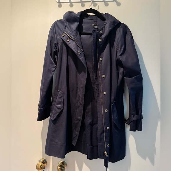 J. Crew blue trench coat - Picture 1 of 5